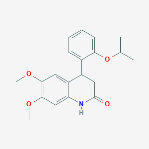 molecular formula C20H23NO4 B4054389 4-(2-isopropoxyphenyl)-6,7-dimethoxy-3,4-dihydro-2(1H)-quinolinone 