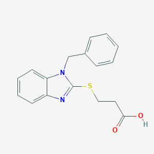 molecular formula C17H16N2O2S B405440 3-[(1-苄基-1H-苯并咪唑-2-基)硫代]-丙酸 CAS No. 303132-83-4