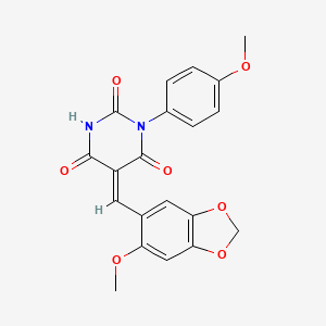 5-[(6-methoxy-1,3-benzodioxol-5-yl)methylene]-1-(4-methoxyphenyl)-2,4,6(1H,3H,5H)-pyrimidinetrione