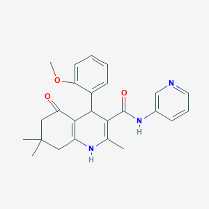 4-(2-methoxyphenyl)-2,7,7-trimethyl-5-oxo-N-pyridin-3-yl-1,4,6,8-tetrahydroquinoline-3-carboxamide