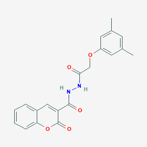 molecular formula C20H18N2O5 B405447 N'-[(3,5-dimethylphenoxy)acetyl]-2-oxo-2H-chromene-3-carbohydrazide 