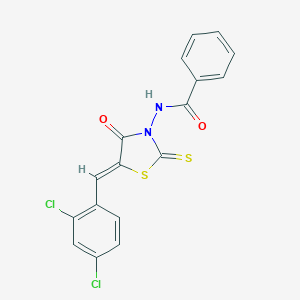 molecular formula C17H10Cl2N2O2S2 B405448 N-[5-(2,4-dichlorobenzylidene)-4-oxo-2-thioxo-1,3-thiazolidin-3-yl]benzamide 