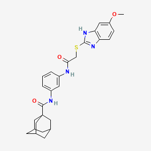 molecular formula C27H30N4O3S B4054489 N-[3-({2-[(5-甲氧基-1H-苯并咪唑-2-基)硫代]乙酰}氨基)苯基]-1-金刚烷甲酰胺 