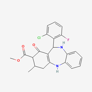 methyl 11-(2-chloro-6-fluorophenyl)-3-methyl-1-oxo-2,3,4,5,10,11-hexahydro-1H-dibenzo[b,e][1,4]diazepine-2-carboxylate