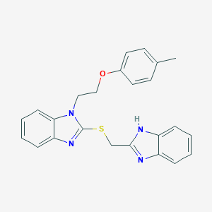 molecular formula C24H22N4OS B405450 2-[(1H-benzimidazol-2-ylmethyl)sulfanyl]-1-[2-(4-methylphenoxy)ethyl]-1H-benzimidazole 