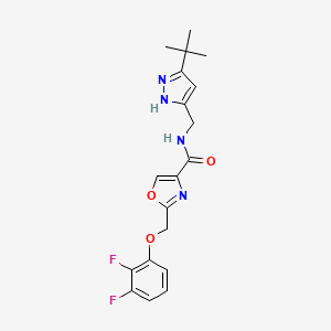 molecular formula C19H20F2N4O3 B4054510 N-[(5-叔丁基-1H-吡唑-3-基)甲基]-2-[(2,3-二氟苯氧基)甲基]-1,3-恶唑-4-甲酰胺 