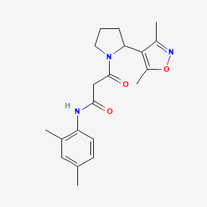 3-[2-(3,5-dimethylisoxazol-4-yl)pyrrolidin-1-yl]-N-(2,4-dimethylphenyl)-3-oxopropanamide