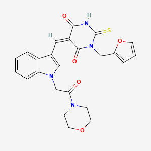 1-(2-furylmethyl)-5-({1-[2-(4-morpholinyl)-2-oxoethyl]-1H-indol-3-yl}methylene)-2-thioxodihydro-4,6(1H,5H)-pyrimidinedione