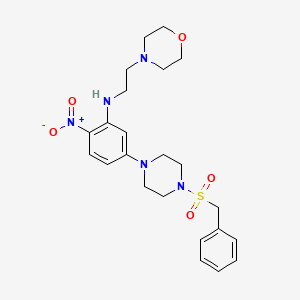 5-[4-(benzylsulfonyl)-1-piperazinyl]-N-[2-(4-morpholinyl)ethyl]-2-nitroaniline