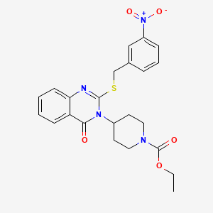 molecular formula C23H24N4O5S B4054574 ethyl 4-[2-[(3-nitrobenzyl)thio]-4-oxo-3(4H)-quinazolinyl]-1-piperidinecarboxylate 