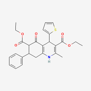 diethyl 2-methyl-5-oxo-7-phenyl-4-(2-thienyl)-1,4,5,6,7,8-hexahydro-3,6-quinolinedicarboxylate