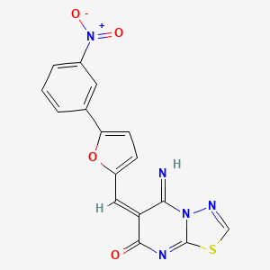 molecular formula C16H9N5O4S B4054613 5-imino-6-{[5-(3-nitrophenyl)-2-furyl]methylene}-5,6-dihydro-7H-[1,3,4]thiadiazolo[3,2-a]pyrimidin-7-one 