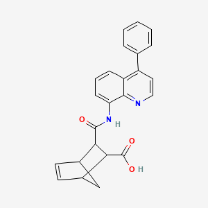 molecular formula C24H20N2O3 B4054619 3-{[(4-苯基-8-喹啉基)氨基]羰基}双环[2.2.1]庚-5-烯-2-羧酸 