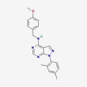 molecular formula C21H21N5O B4054626 1-(2,4-dimethylphenyl)-N-[(4-methoxyphenyl)methyl]-1H-pyrazolo[3,4-d]pyrimidin-4-amine 