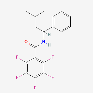 molecular formula C18H16F5NO B4054637 2,3,4,5,6-pentafluoro-N-(3-methyl-1-phenylbutyl)benzamide 