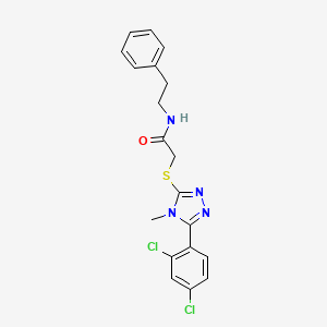 molecular formula C19H18Cl2N4OS B4054638 2-{[5-(2,4-二氯苯基)-4-甲基-4H-1,2,4-三唑-3-基]硫代}-N-(2-苯乙基)乙酰胺 