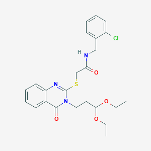 N-[(2-Chlorophenyl)methyl]-2-{[3-(3,3-diethoxypropyl)-4-oxo-3,4-dihydroquinazolin-2-YL]sulfanyl}acetamide