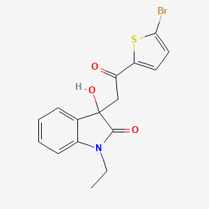 3-[2-(5-bromo-2-thienyl)-2-oxoethyl]-1-ethyl-3-hydroxy-1,3-dihydro-2H-indol-2-one