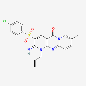 molecular formula C21H17ClN4O3S B4054677 1-烯丙基-3-[(4-氯苯基)磺酰基]-2-亚氨基-8-甲基-1,2-二氢-5H-二吡啶并[1,2-a:2',3'-d]嘧啶-5-酮 