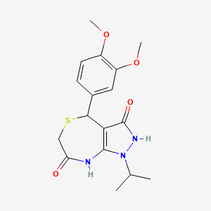 4-(3,4-dimethoxyphenyl)-3-hydroxy-1-isopropyl-4,8-dihydro-1H-pyrazolo[3,4-e][1,4]thiazepin-7(6H)-one