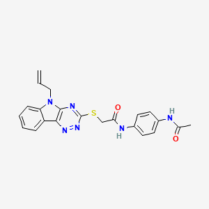 N-(4-ACETAMIDOPHENYL)-2-{[5-(PROP-2-EN-1-YL)-5H-[1,2,4]TRIAZINO[5,6-B]INDOL-3-YL]SULFANYL}ACETAMIDE