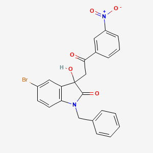 1-benzyl-5-bromo-3-hydroxy-3-[2-(3-nitrophenyl)-2-oxoethyl]-1,3-dihydro-2H-indol-2-one