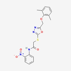 2-({5-[(2,6-dimethylphenoxy)methyl]-1,3,4-oxadiazol-2-yl}sulfanyl)-N-(2-nitrophenyl)acetamide