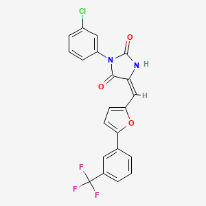 molecular formula C21H12ClF3N2O3 B4054720 3-(3-氯苯基)-5-({5-[3-(三氟甲基)苯基]-2-呋喃基}亚甲基)-2,4-咪唑烷二酮 