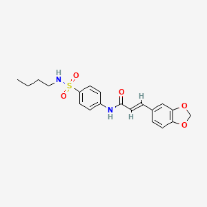 (E)-3-(1,3-BENZODIOXOL-5-YL)-N-{4-[(BUTYLAMINO)SULFONYL]PHENYL}-2-PROPENAMIDE