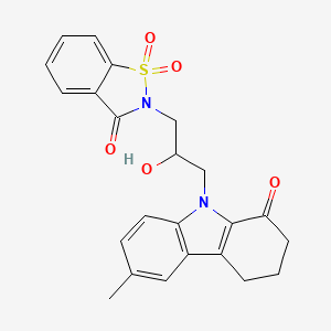 molecular formula C23H22N2O5S B4054769 2-[2-hydroxy-3-(6-methyl-1-oxo-3,4-dihydro-2H-carbazol-9-yl)propyl]-1,1-dioxo-1,2-benzothiazol-3-one 