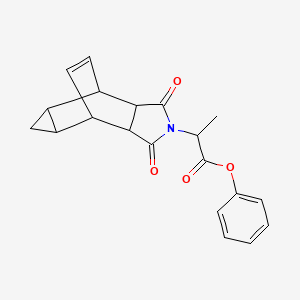 molecular formula C20H19NO4 B4054813 phenyl 2-(3,5-dioxo-4-azatetracyclo[5.3.2.0~2,6~.0~8,10~]dodec-11-en-4-yl)propanoate 