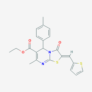 ethyl 7-methyl-5-(4-methylphenyl)-3-oxo-2-(2-thienylmethylene)-2,3-dihydro-5H-[1,3]thiazolo[3,2-a]pyrimidine-6-carboxylate
