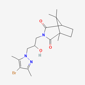 molecular formula C18H26BrN3O3 B4054821 3-[3-(4-溴-3,5-二甲基-1H-吡唑-1-基)-2-羟基丙基]-1,8,8-三甲基-3-氮杂双环[3.2.1]辛烷-2,4-二酮 