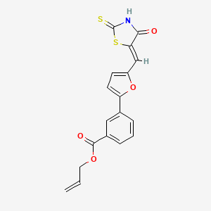 molecular formula C18H13NO4S2 B4054843 allyl 3-{5-[(4-oxo-2-thioxo-1,3-thiazolidin-5-ylidene)methyl]-2-furyl}benzoate 