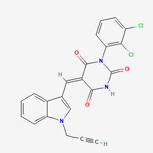 1-(2,3-dichlorophenyl)-5-{[1-(2-propyn-1-yl)-1H-indol-3-yl]methylene}-2,4,6(1H,3H,5H)-pyrimidinetrione