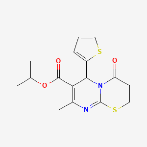 molecular formula C16H18N2O3S2 B4054873 isopropyl 8-methyl-4-oxo-6-(2-thienyl)-3,4-dihydro-2H,6H-pyrimido[2,1-b][1,3]thiazine-7-carboxylate 