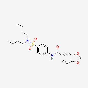 N-{4-[(dibutylamino)sulfonyl]phenyl}-1,3-benzodioxole-5-carboxamide