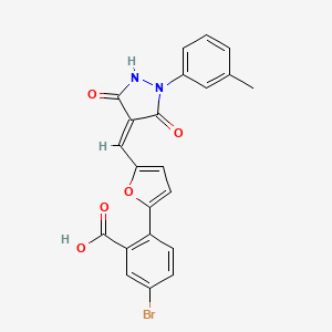 5-bromo-2-(5-{[1-(3-methylphenyl)-3,5-dioxo-4-pyrazolidinylidene]methyl}-2-furyl)benzoic acid