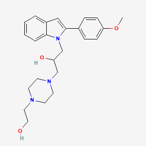 molecular formula C24H31N3O3 B4054919 1-[4-(2-Hydroxyethyl)piperazin-1-yl]-3-[2-(4-methoxyphenyl)indol-1-yl]propan-2-ol 