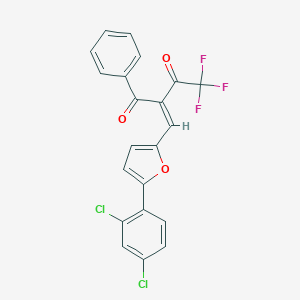 molecular formula C21H11Cl2F3O3 B405493 2-{[5-(2,4-Dichlorophenyl)-2-furyl]methylene}-4,4,4-trifluoro-1-phenyl-1,3-butanedione 