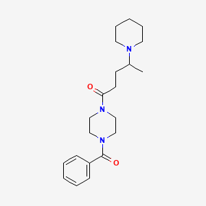 molecular formula C21H31N3O2 B4054931 1-benzoyl-4-(4-piperidin-1-ylpentanoyl)piperazine 