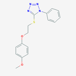 molecular formula C16H16N4O2S B405496 5-[2-(4-Methoxyphenoxy)ethylsulfanyl]-1-phenyltetrazole CAS No. 331948-91-5