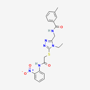 molecular formula C21H22N6O4S B4054981 N-{[4-ethyl-5-({2-[(2-nitrophenyl)amino]-2-oxoethyl}thio)-4H-1,2,4-triazol-3-yl]methyl}-3-methylbenzamide 