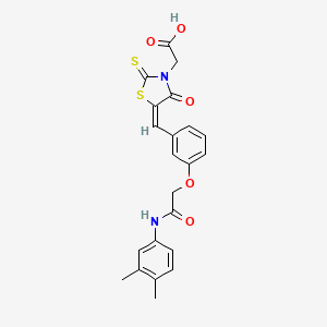 molecular formula C22H20N2O5S2 B4054988 [5-(3-{2-[(3,4-dimethylphenyl)amino]-2-oxoethoxy}benzylidene)-4-oxo-2-thioxo-1,3-thiazolidin-3-yl]acetic acid 