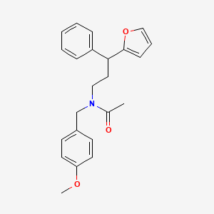 molecular formula C23H25NO3 B4055000 N-[3-(2-呋喃基)-3-苯基丙基]-N-(4-甲氧基苄基)乙酰胺 