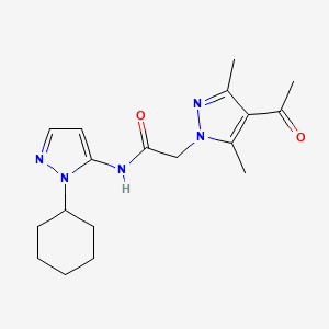 2-(4-acetyl-3,5-dimethyl-1H-pyrazol-1-yl)-N-(1-cyclohexyl-1H-pyrazol-5-yl)acetamide