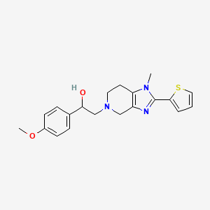 molecular formula C20H23N3O2S B4055065 1-(4-甲氧基苯基)-2-[1-甲基-2-(2-噻吩基)-1,4,6,7-四氢-5H-咪唑并[4,5-c]吡啶-5-基]乙醇 