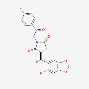 5-[(6-methoxy-1,3-benzodioxol-5-yl)methylene]-3-[2-(4-methylphenyl)-2-oxoethyl]-1,3-thiazolidine-2,4-dione