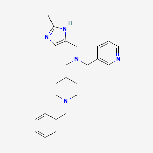 molecular formula C25H33N5 B4055098 1-[1-(2-methylbenzyl)-4-piperidinyl]-N-[(2-methyl-1H-imidazol-4-yl)methyl]-N-(3-pyridinylmethyl)methanamine 