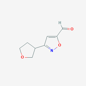 molecular formula C8H9NO3 B040551 3-(Tetrahydrofuran-3-yl)isoxazole-5-carbaldehyde CAS No. 121604-64-6